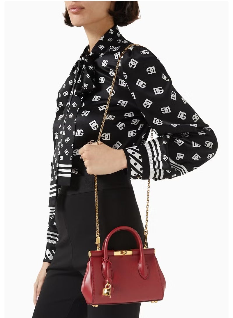 D&G Dolce  Gabbana Marlene Top-handle Bag, Women's Tote Bag, Women's Hand Bag, Women's Shoulder Bag, Women's Cross Body Bag, Women's Travel Bag, Red-24cm - Image 2